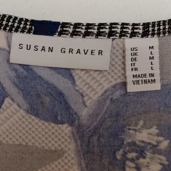 Women's Susan Graver Flower & Lace Tunic Size‎ Medium - Picture 3 of 10